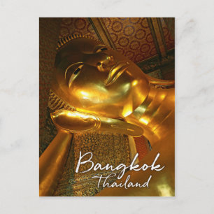 Golden reclining buddha, Bangkok Thailand Postcard