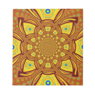 Golden Red African Asian traditional colours Notepad