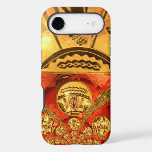 Golden red African traditional art