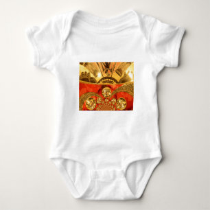 Golden red African traditional art Baby Bodysuit