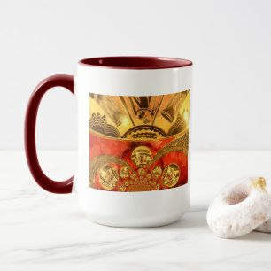 Golden red African traditional art Mug