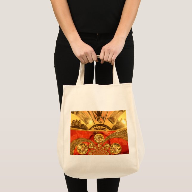 Golden red African traditional art Tote Bag (Front (Product))