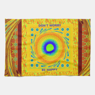 Golden Red African Traditional Colour Tea Towel