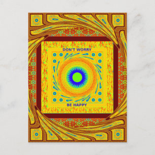 Golden Red African Traditional Colour Vector Desig Postcard