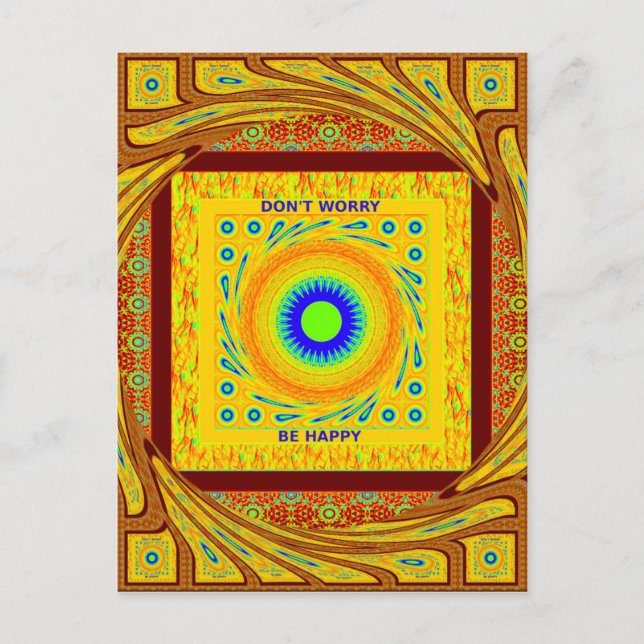 Golden Red African Traditional Colour Vector Desig Postcard (Front)