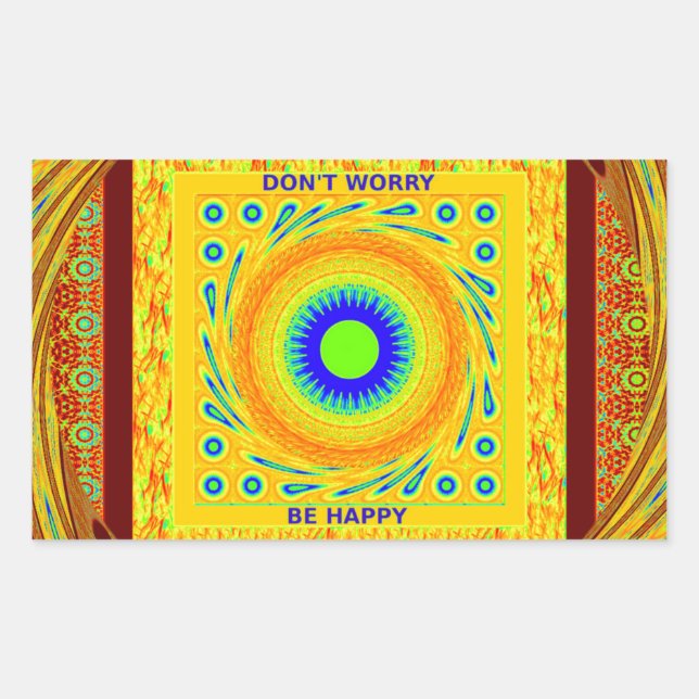 Golden Red African Traditional Colour Vector Desig Rectangular Sticker (Front)