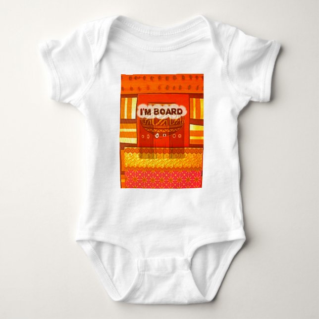 Golden Red African Traditional Colours Funny Am bo Baby Bodysuit (Front)