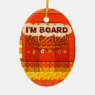 Golden Red African Traditional Colours Funny Am bo Ceramic Tree Decoration