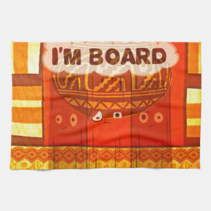 Golden Red African Traditional Colours Funny Am bo Tea Towel