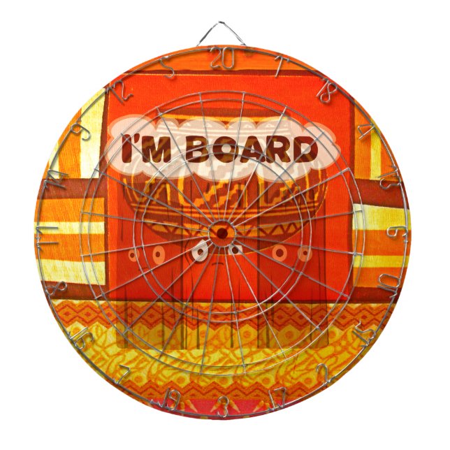 Golden Red African Traditional Colours Print Dartboard (Front)