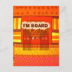 Golden Red African Traditional Colours Print Postcard