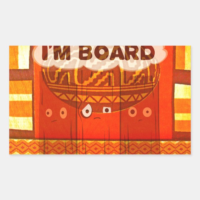 Golden Red African Traditional Colours Print Rectangular Sticker (Front)