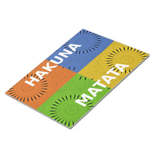 Golden Red Blue Green Hakuna Matata Notepad