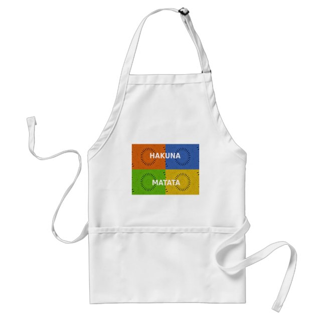 Golden Red Blue Green Hakuna Matata Standard Apron (Front)