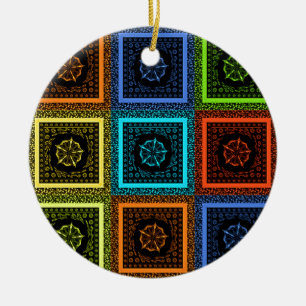 Golden Red blue Green Masai Traditional colours Ceramic Ornament