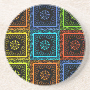 Golden Red blue Green Masai Traditional colours Coaster