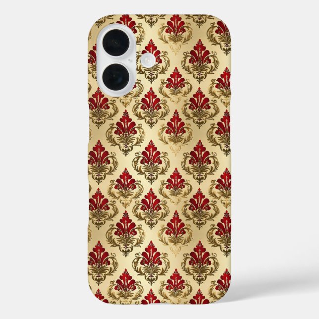 Golden Red Elegant Pattern Case-Mate iPhone Case (Back)