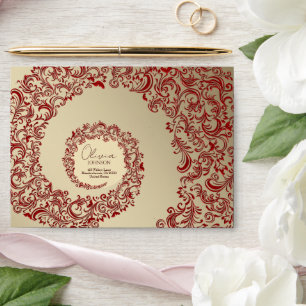 Golden Red Ornate Envelope