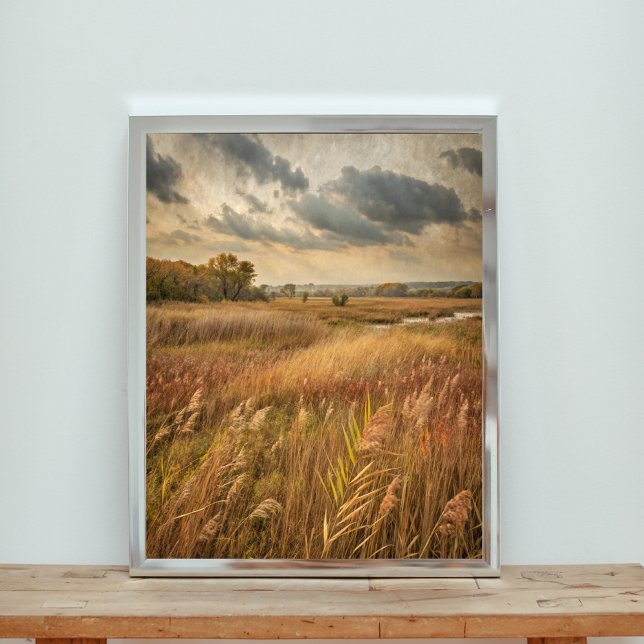  Golden Reeds Under a Stormy Sky Poster (Creator Uploaded)