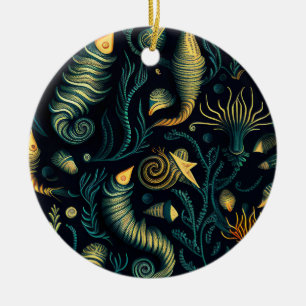 Golden Reefs Ceramic Ornament