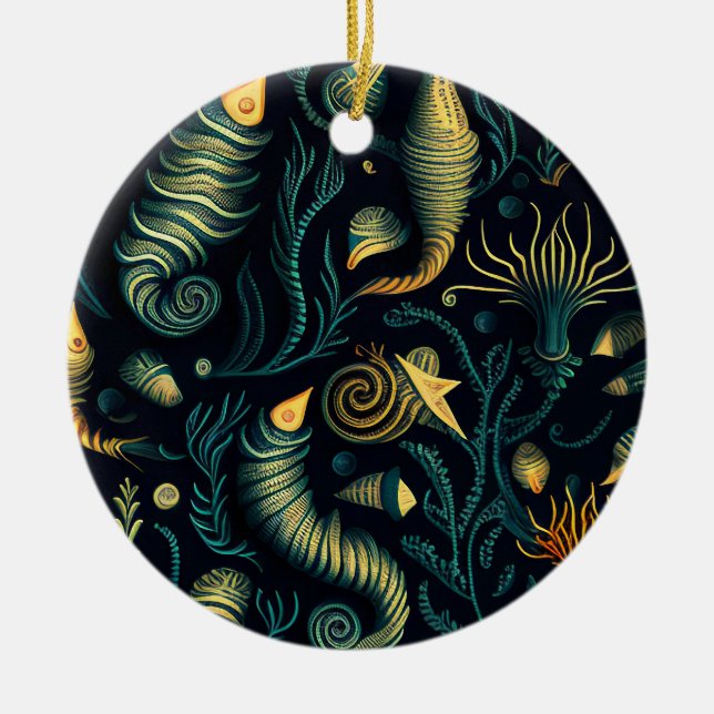 Golden Reefs Ceramic Ornament (Front)