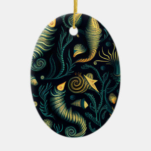 Golden Reefs Ceramic Ornament