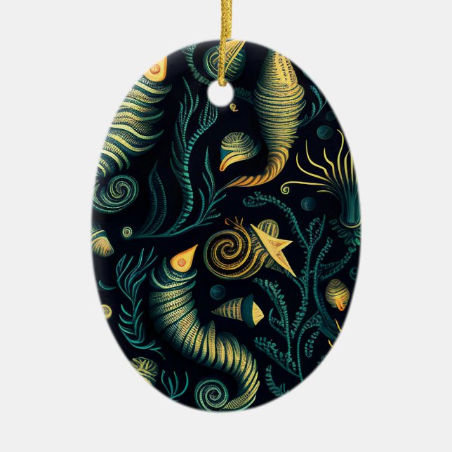 Golden Reefs Ceramic Ornament (Front)