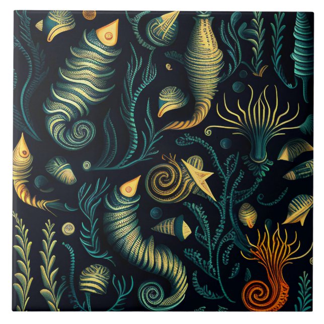 Golden Reefs Ceramic Tile (Front)