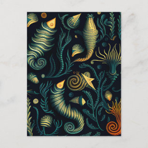 Golden Reefs Invitation Postcard