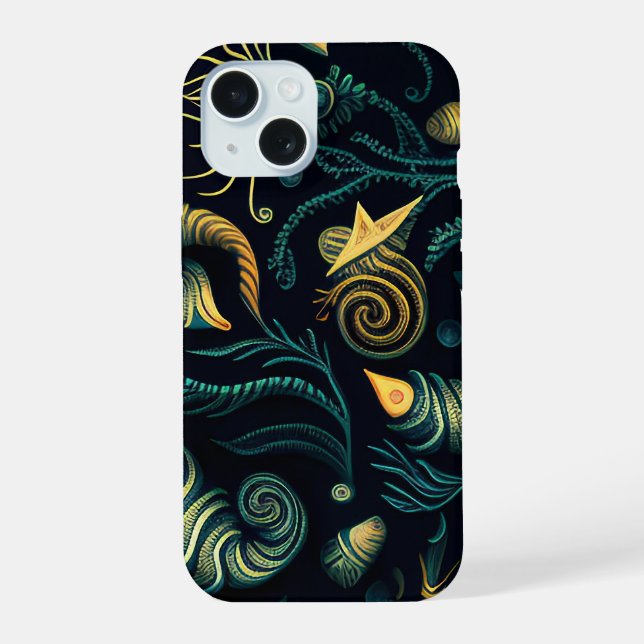 Golden Reefs iPhone 15 Case (Back)