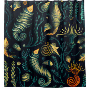 Golden Reefs Shower Curtain
