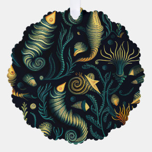 Golden Reefs Tree Decoration Card