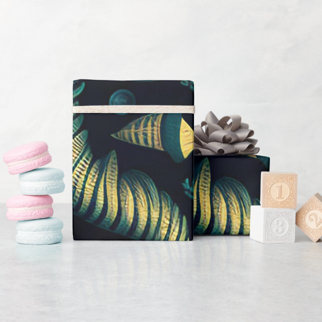Golden Reefs Wrapping Paper (Baby Shower)
