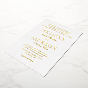 Golden Refined Classic Wedding  Foil Invitation