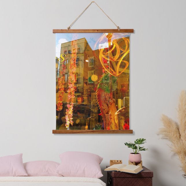 Golden reflections on the streets of philadelphia hanging tapestry (Bedroom)