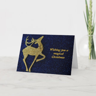 Golden Reindeer Card