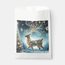 Golden Reindeer Christmas Ornaments Blue Sky