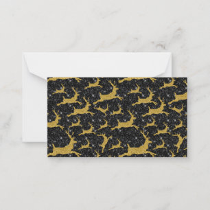 Golden Reindeer Merry Christmas Xmas Holiday Card