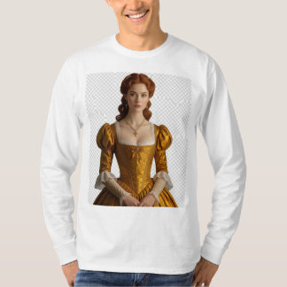 “Golden Renaissance Lady – Elegant and Realistic A T-Shirt