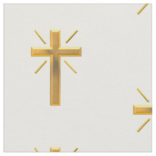 Golden Resurrection Cross Fabric