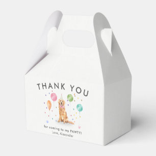 Golden Retriev Pawty Puppy Dog Birthday Thank You Favour Box