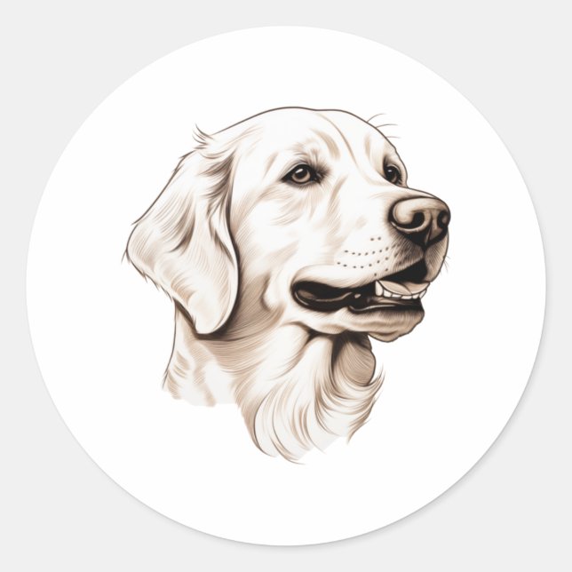 Golden Retriever  2 Classic Round Sticker (Front)