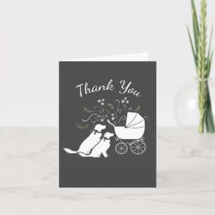 Golden Retriever 2 Dogs Baby Shower Gender Neutral Thank You Card