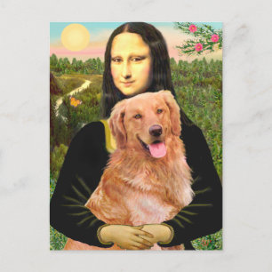 Golden Retriever 2 - Mona Lisa Postcard