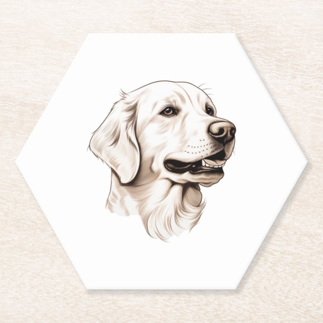 Golden Retriever  2 Paper Coaster (Front)