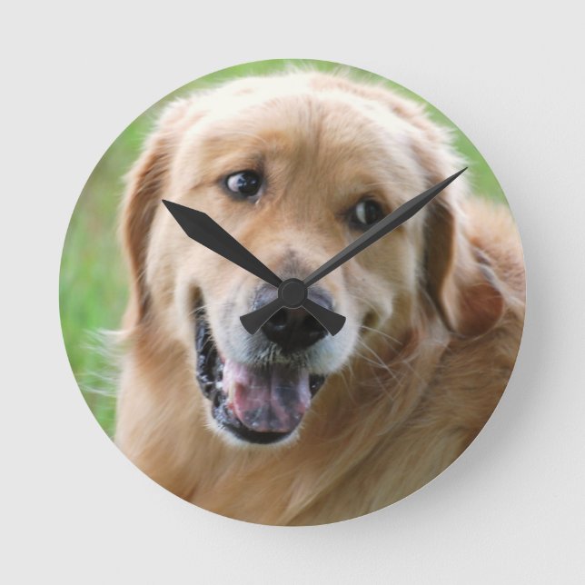 golden-retriever-31 round clock (Front)