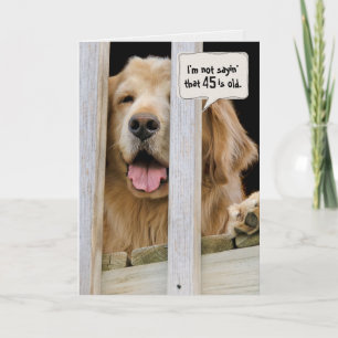 Golden Retriever 45th birthday Card