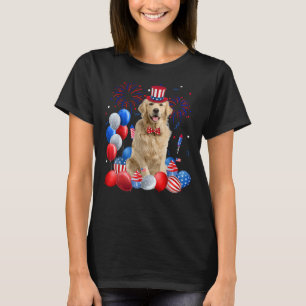 Golden Retriever 4th Of July American Flag Dog T-Shirt