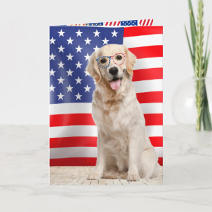 Golden Retriever 4th of July Card