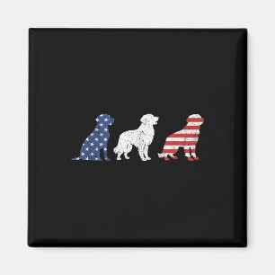 Golden Retriever 4th Of July Dog Usa Flag Man Woma Magnet